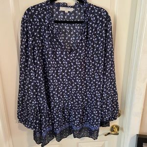 NWOT Loft Sheer Peplum Blouse